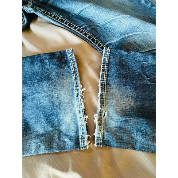 KUT from the Cloth So Low Rise Distressed Denim Jeans 10 Wide Leg - Picture 10 of 12